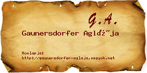 Gaunersdorfer Aglája névjegykártya